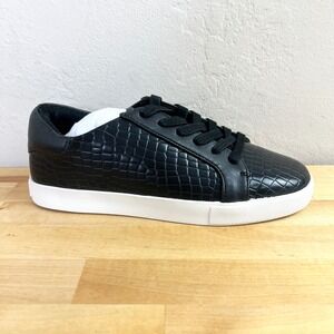 Katy Perry Sneakers The Rizzo Black Faux Croc Embossed Tennis Shoes‎ Women Sz 6